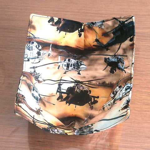 Helicopters Microwave Bowl Cozy: Reversible Cotton Hot Pad