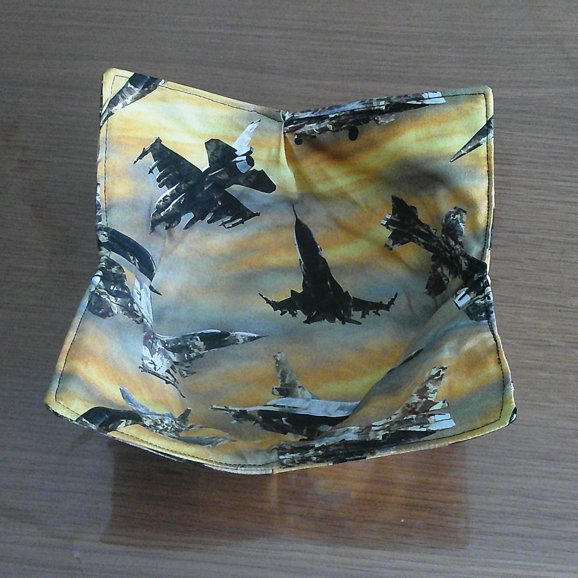 Fighter Jets Microwave Bowl Cozy: Reversible Cotton, Machine Washable
