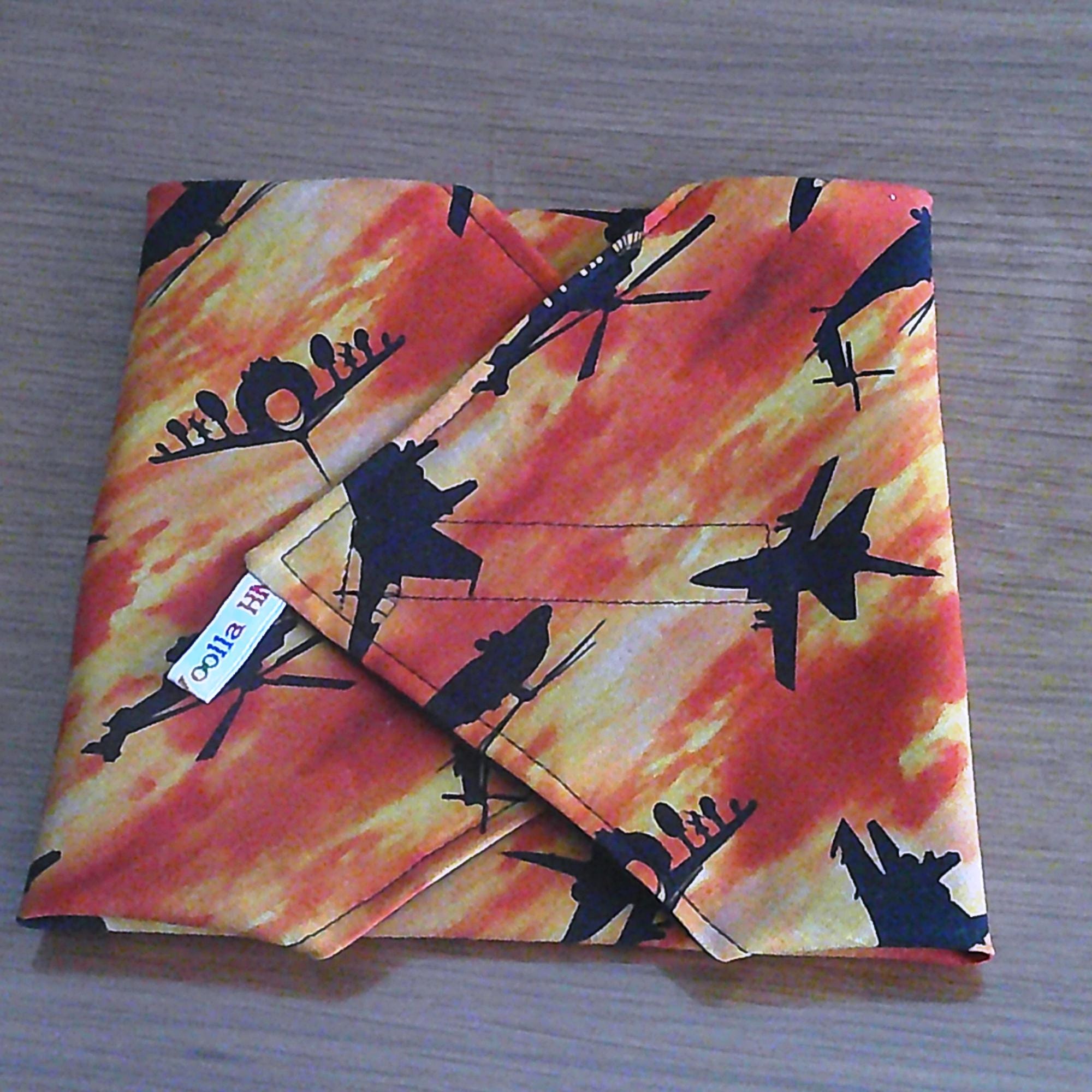 Vegan Reusable Sandwich Wrap: Eco-Friendly Lunch, Fighter Jet Print