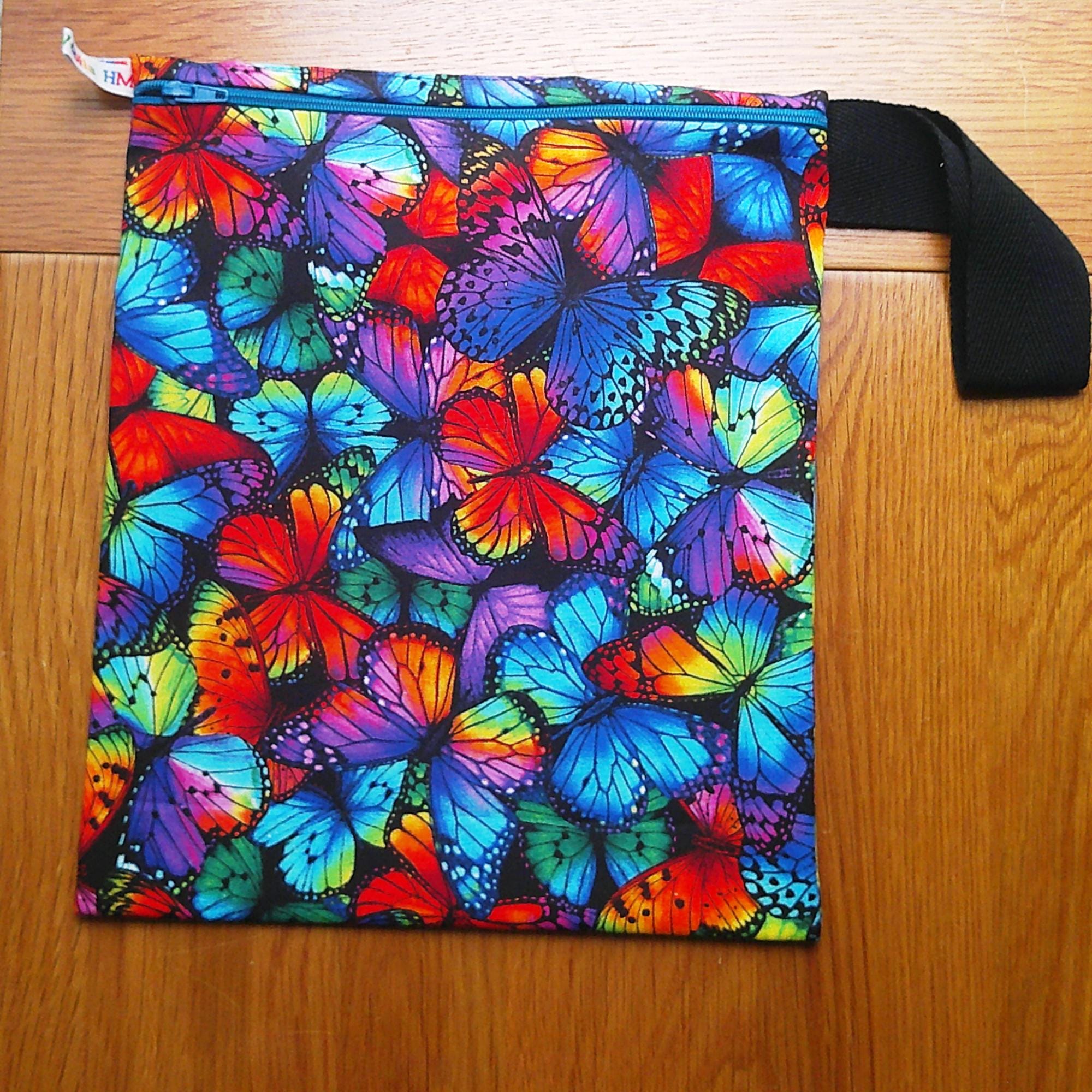 Washable Lunch Bag, Travel Toiletry Bag, School Lunch Box, Reusable Lunch Bag, Travel Makeup Bag, Reusable Wipe, Gym Bag Bright Butterfly