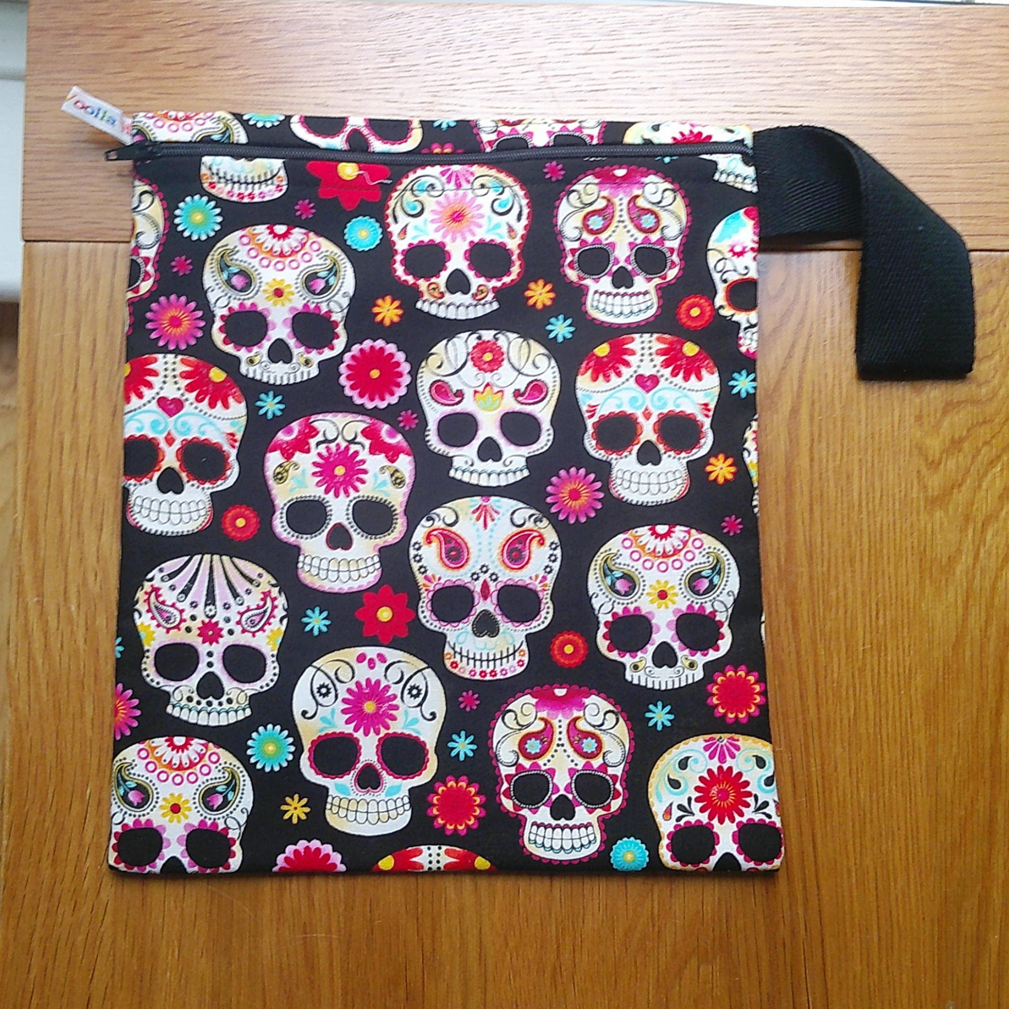 Washable Lunch Bag, Travel Toiletry Bag, School Lunch Box, Reusable Lunch Bag, Travel Makeup Bag, Reusable Wipe, Gym Bag Fiesta Skull