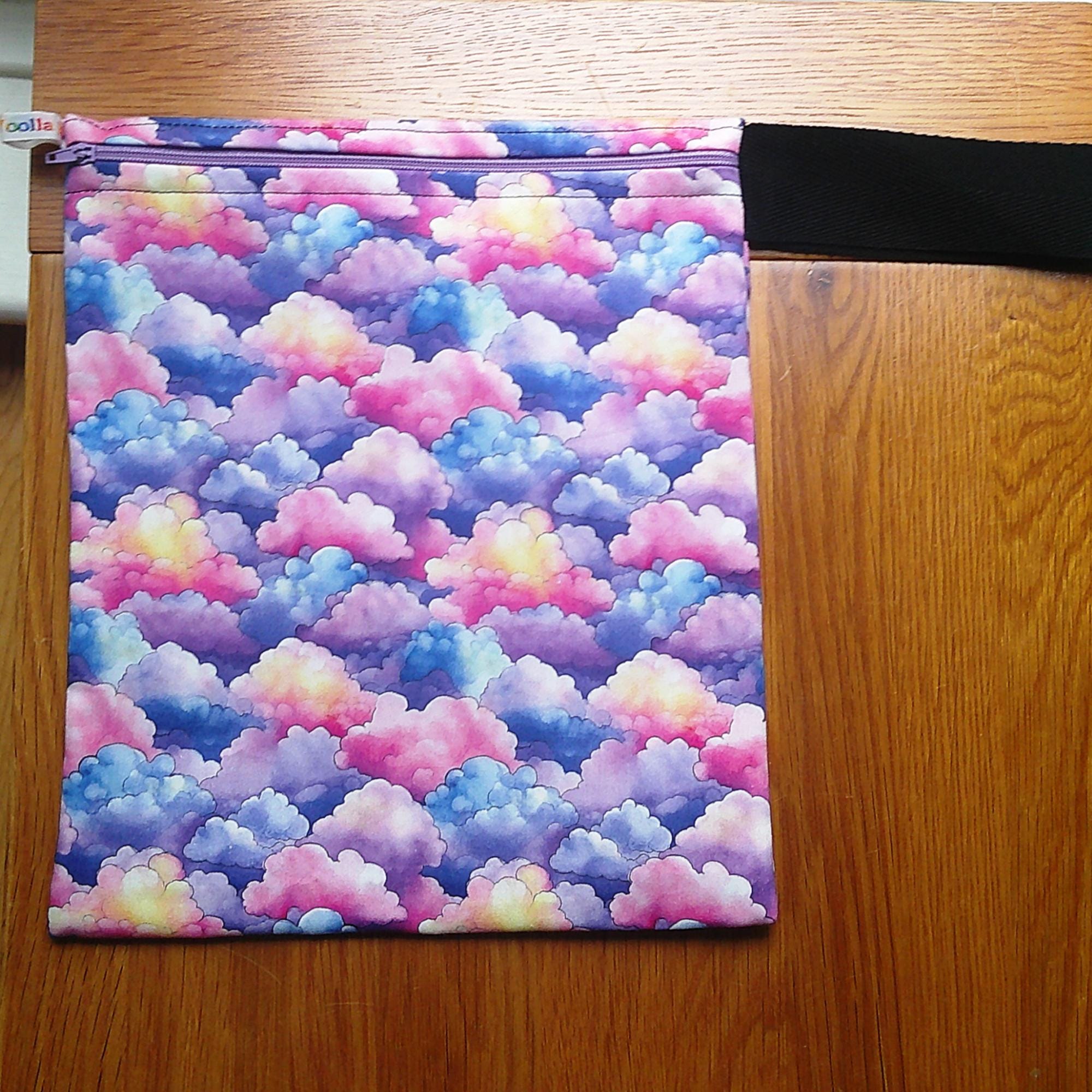 Washable Lunch Bag, Travel Toiletry Bag, School Lunch Box, Reusable Lunch Bag, Travel Makeup Bag, Reusable Wipe, Gym Bag Pastel Clouds