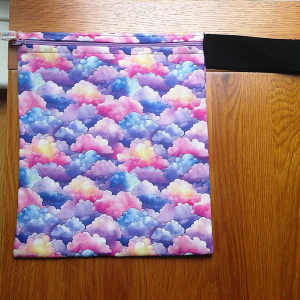 Washable Lunch Bag, Travel Toiletry Bag, School Lunch Box, Reusable Lunch Bag, Travel Makeup Bag, Reusable Wipe, Gym Bag Pastel Clouds