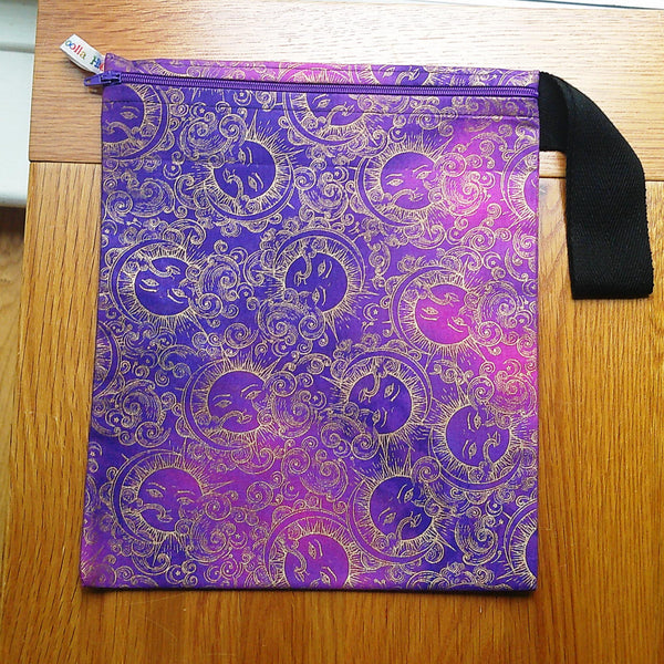 Washable Lunch Bag, Travel Toiletry Bag, School Lunch Box, Reusable Lunch Bag, Travel Makeup Bag, Reusable Wipe, Gym Bag Purple Celestial