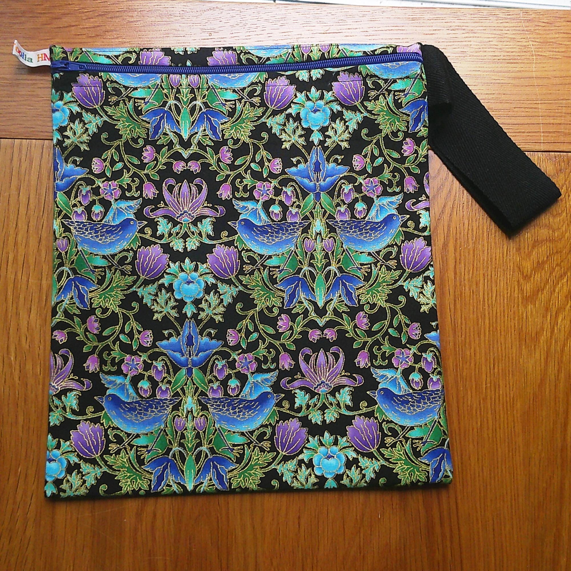 Washable Lunch Bag, Travel Toiletry Bag, School Lunch Box, Reusable Lunch Bag, Travel Makeup Bag, Reusable Wipe, Gym Bag Blue Birds