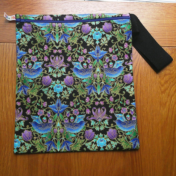 Washable Lunch Bag, Travel Toiletry Bag, School Lunch Box, Reusable Lunch Bag, Travel Makeup Bag, Reusable Wipe, Gym Bag Blue Birds