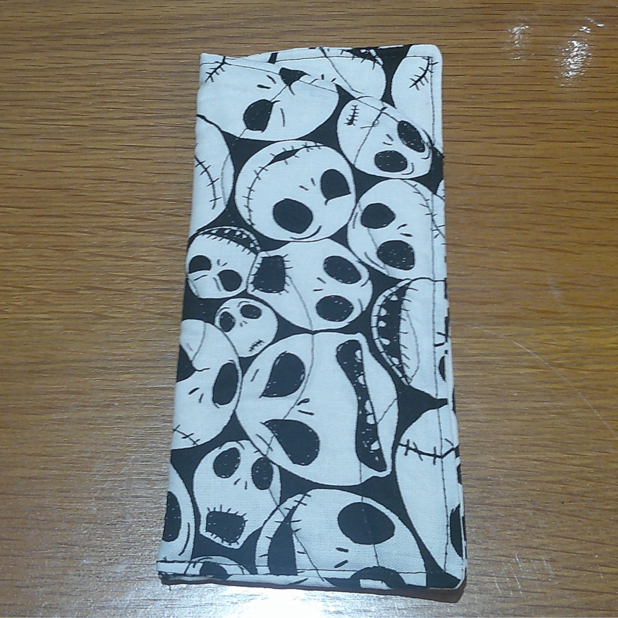 Handmade Cotton Glasses Case, Padded Eyewear Sleeve for Spectacles or Sunglasses, Eco-Friendly Gift, Soft Eyeglass Pouch Skelly Face