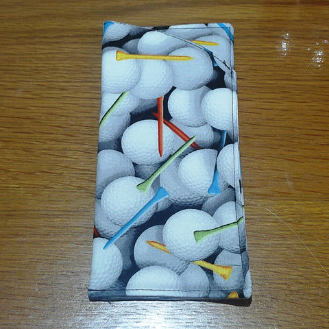 Handmade Cotton Glasses Case, Padded Eyewear Sleeve for Spectacles or Sunglasses, Eco-Friendly Gift, Soft Eyeglass Pouch Golf Balls