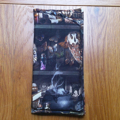 Handmade Cotton Glasses Case, Padded Eyewear Sleeve for Spectacles or Sunglasses, Eco-Friendly Gift, Soft Eyeglass Pouch Spooky Spellroom