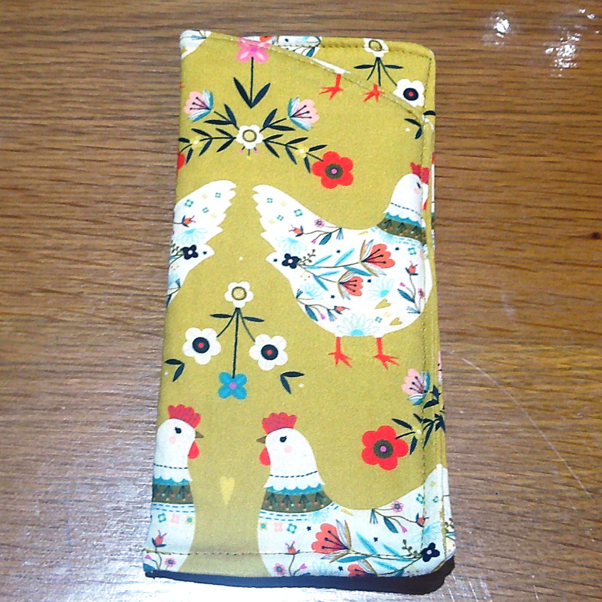 Handmade Cotton Glasses Case, Padded Eyewear Sleeve for Spectacles or Sunglasses, Eco-Friendly Gift, Soft Eyeglass Pouch Mustard Chicken