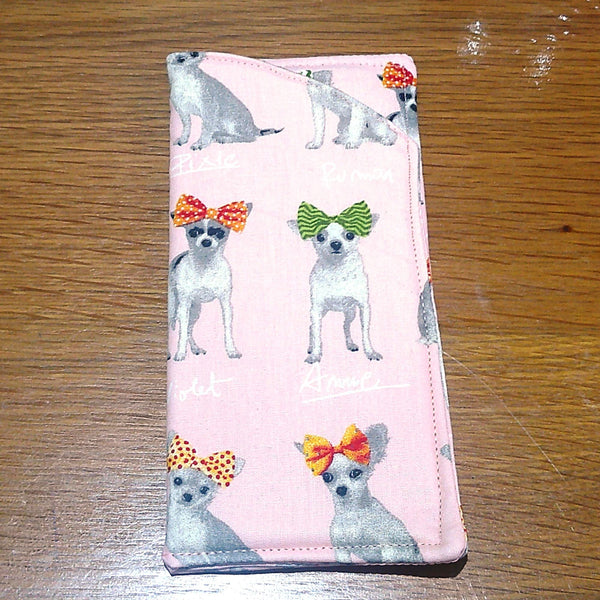 Handmade Cotton Glasses Case, Padded Eyewear Sleeve for Spectacles or Sunglasses, Eco-Friendly Gift, Soft Eyeglass Pouch Chihuahua