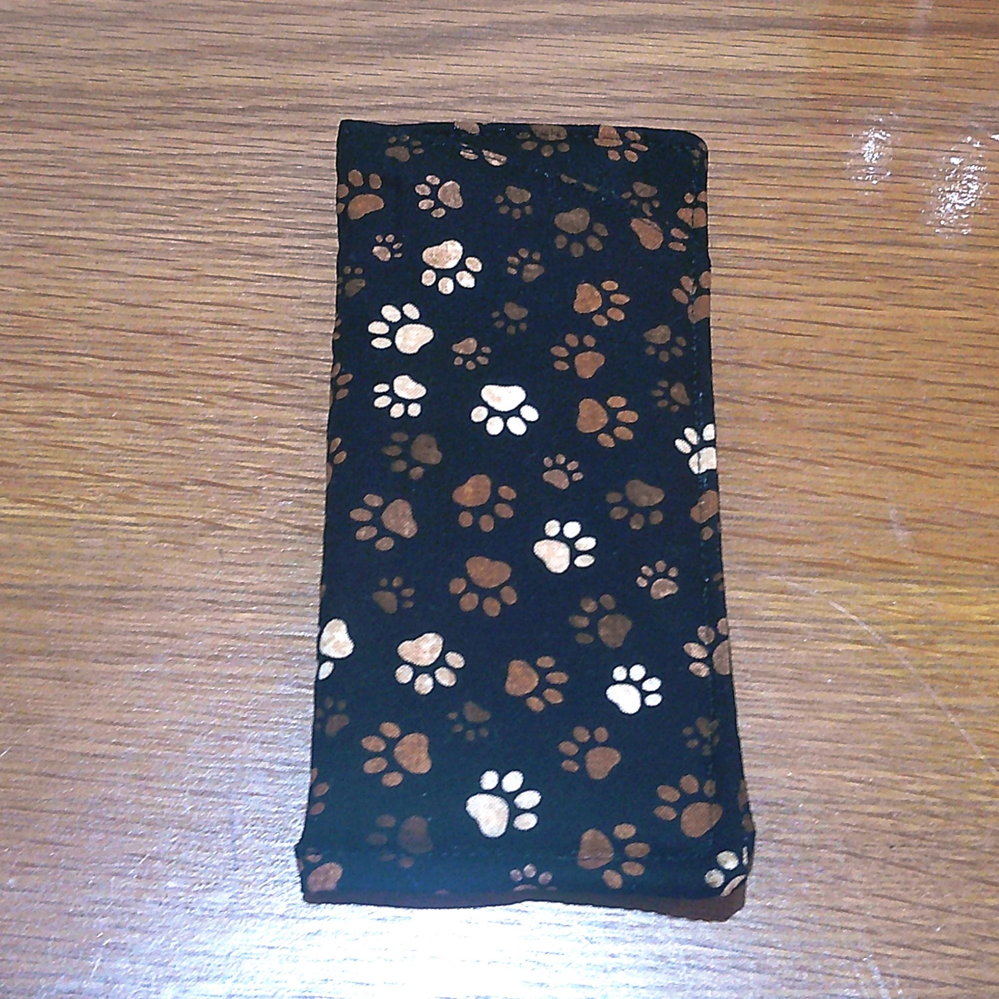 Handmade Cotton Glasses Case, Padded Eyewear Sleeve for Spectacles or Sunglasses, Eco-Friendly Gift, Soft Eyeglass Pouch Muddy Paws