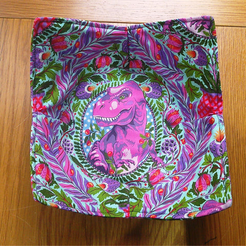 Microwave Bowl Cozy 100% Cotton, Reversible, Microwave-Safe Bowl Holder, Machine Washable Hot Pad, Handmade Kitchen Gift, T Rex Dinosaur