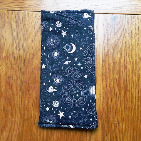 Handmade Cotton Glasses Case, Padded Eyewear Sleeve for Spectacles or Sunglasses, Eco-Friendly Gift, Soft Eyeglass Pouch Celestial Blush