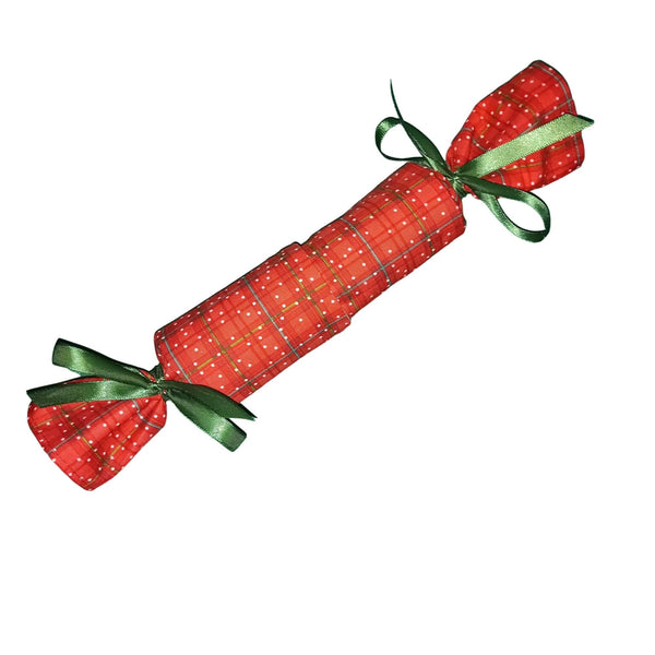 Reusable Christmas Cracker, Eco Friendly Sustainable Festive Table Decor, Refillable Zero Waste Holiday Gift Idea - Tartan Snow