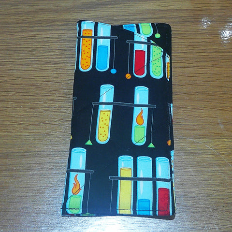 Handmade Cotton Glasses Case, Padded Eyewear Sleeve for Spectacles or Sunglasses, Eco-Friendly Gift, Soft Eyeglass Pouch Science Test Tubes