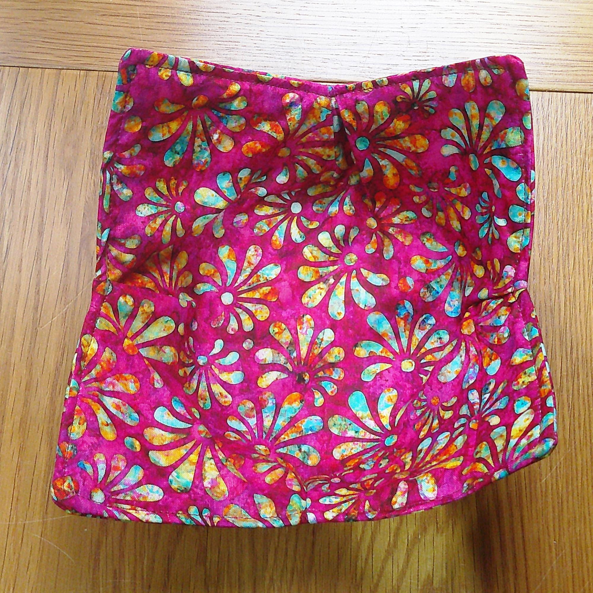 Microwave Bowl Cozy 100% Cotton, Reversible, Microwave-Safe Bowl Holder, Machine Washable Hot Pad, Handmade Kitchen Gift, Firework Flower