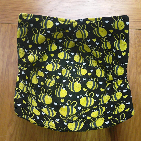 Microwave Bowl Cozy 100% Cotton, Reversible, Microwave-Safe Bowl Holder, Machine Washable Hot Pad, Handmade Kitchen Gift, Chonky Bees