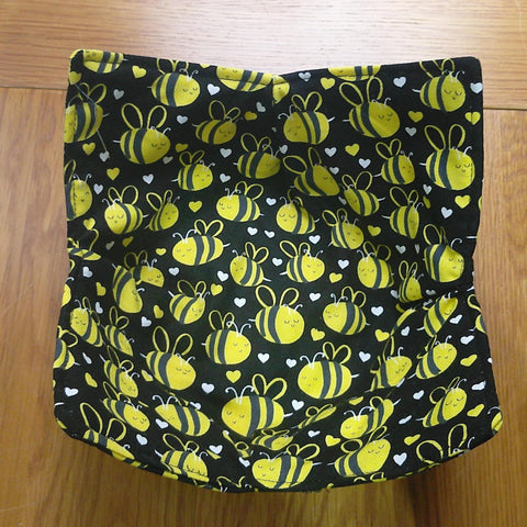 Microwave Bowl Cozy 100% Cotton, Reversible, Microwave-Safe Bowl Holder, Machine Washable Hot Pad, Handmade Kitchen Gift, Chonky Bees