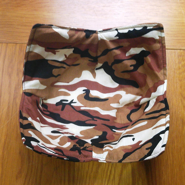 Microwave Bowl Cozy 100% Cotton, Reversible, Microwave-Safe Bowl Holder, Machine Washable Hot Pad, Handmade Kitchen Gift, Brown Camo