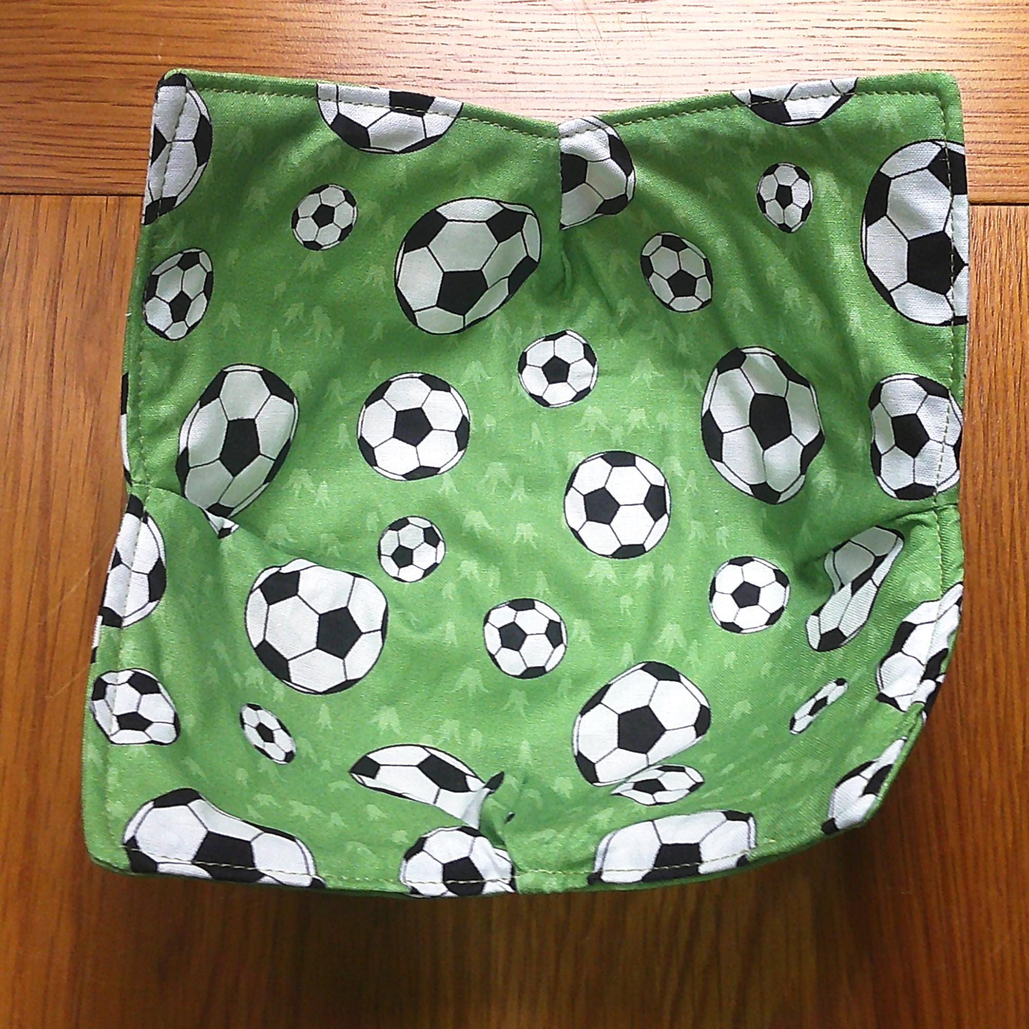 Microwave Bowl Cozy 100% Cotton, Reversible, Microwave-Safe Bowl Holder, Machine Washable Hot Pad, Handmade Kitchen Gift, Footballs