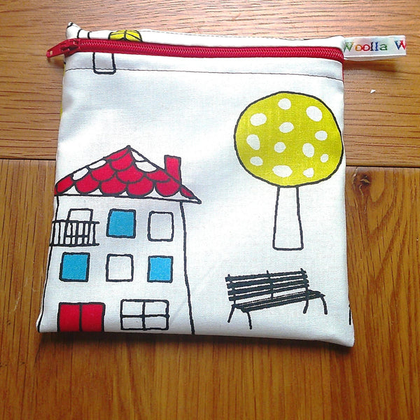 Small Reusable Snack Pouch Waterproof Food Bag, Eco-Friendly Washable Fabric Zip for Snacks, Change, Cosmetics, Accessories Childs House