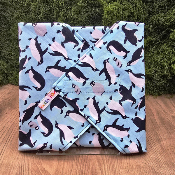 Reusable Sandwich Wrap, Wax Wrap Alternative Vegan Sustainable Sandwiches -Eco Zero Waste Hook & Loop Fastener - Sky Penguin