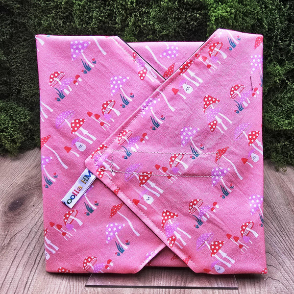 Reusable Sandwich Wrap, Wax Wrap Alternative Vegan Sustainable Sandwiches -Eco Zero Waste Hook & Loop Fastener - Tiny Funghi