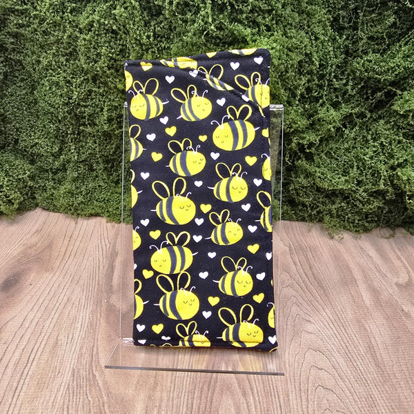 Handmade Cotton Glasses Case: Padded Eyewear Sleeve - Chonky Bee