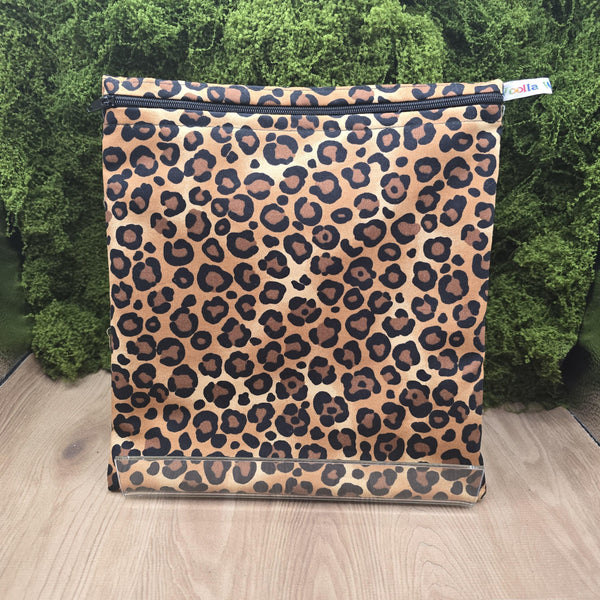 Large Food Storage, Bikini Bag,  Toiletries Pouch, Charger Store, Zipper Beauty Organiser, Craft Box, Waterproof Lined Leopard Print RH