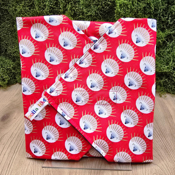 Reusable Sandwich Wrap, Wax Wrap Alternative Vegan Sustainable Sandwiches -Eco Zero Waste Hook & Loop Fastener - Gold Spike Hedgehog