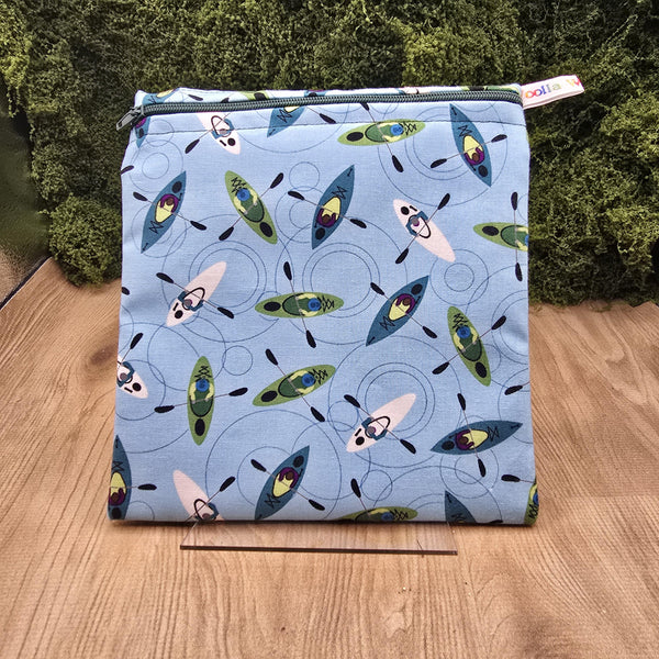 Reusable Sandwich Medium Pouch Eco-Friendly Waterproof Snack Bag, Fabric Zip Pouch for Food, Baked Goods, Everyday Essentials Canoe Kayak