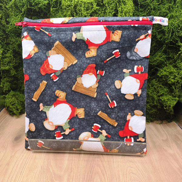 Large Food Storage, Bikini Bag,  Toiletries Pouch, Charger Store, Zipper Beauty Organiser, Craft Box, Waterproof Lined Timber Gnome