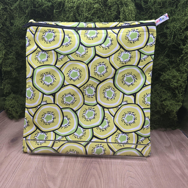 Large Food Storage, Bikini Bag,  Toiletries Pouch, Charger Store, Zipper Beauty Organiser, Craft Box, Waterproof Lined Kiwi Slices