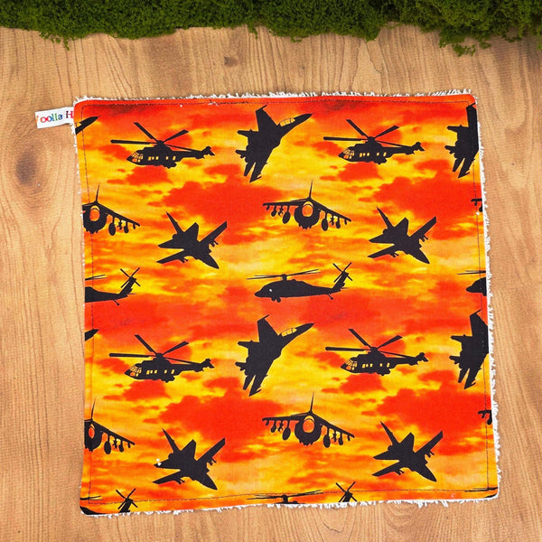 Face Flannel, Towel backed cloth, Wash Cloth, UnPaper Towel, Face Wipe, Makeup Remover, Eco Friendly, Plastic Free - OL Fighter Jet