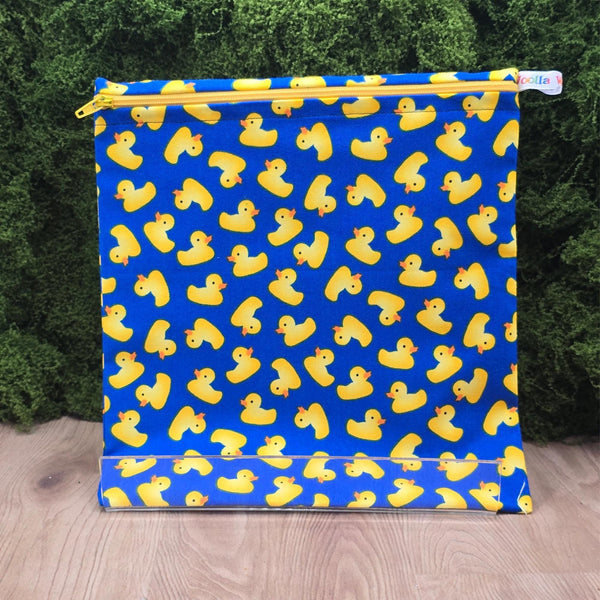 Large Food Storage, Bikini Bag,  Toiletries Pouch, Charger Store, Zipper Beauty Organiser, Craft Box, Waterproof Lined Blue Penguins