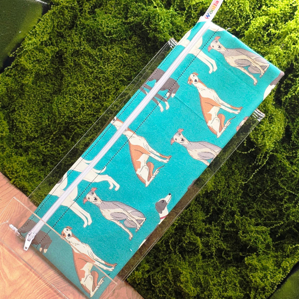 XL Straw Cutlery Pouch Extra Large Toothbrush Case, Pencil Bag, Crochet Hook Zip Pouch, Chopstick Case, Picnic  Work Lunch Greyhound Whippet