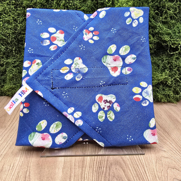Reusable Sandwich Wrap, Wax Wrap Alternative Vegan Sustainable Sandwiches -Eco Zero Waste Hook & Loop Fastener - Floral Pawprint