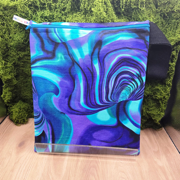 Washable Lunch Bag, Travel Toiletry Bag, School Lunch Box, Reusable Lunch Bag, Travel Makeup Bag, Reusable Wipe, Gym Bag Swirly Teals