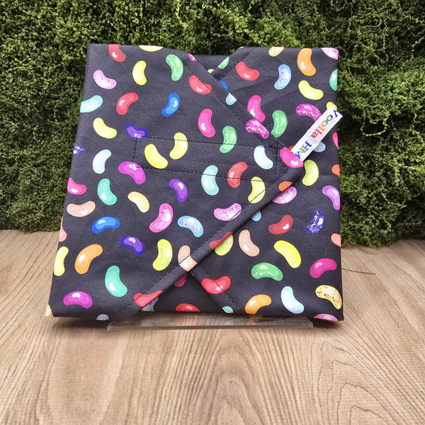 Reusable Sandwich Wrap, Wax Wrap Alternative Vegan Sustainable Sandwiches -Eco Zero Waste Hook & Loop Fastener - Jelly Bean