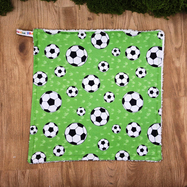 Face Flannel, Towel backed cloth, Wash Cloth, UnPaper Towel, Face Wipe, Makeup Remover, Eco Friendly, Plastic Free Footballs Soccer