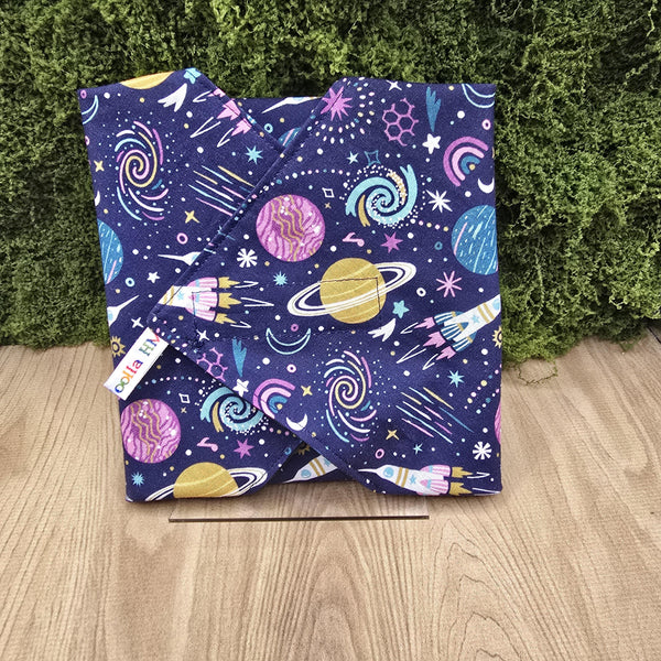 Reusable Sandwich Wrap, Wax Wrap Alternative Vegan Sustainable Sandwiches -Eco Zero Waste Hook & Loop Fastener - Rocket Whirl