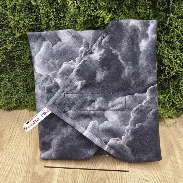 Reusable Sandwich Wrap, Wax Wrap Alternative Vegan Sustainable Sandwiches -Eco Zero Waste Hook & Loop Fastener - Storm Clouds