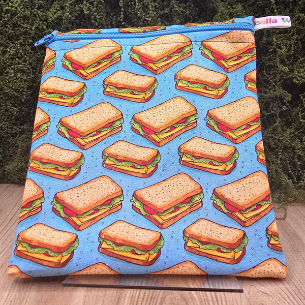 Reusable Sandwich Bag, Sanitary Pads Bag, Bagel Holder, Travel Makeup Bag Reusable Snack Pouch, Vegan Snack Box, Zip, Sandwiches