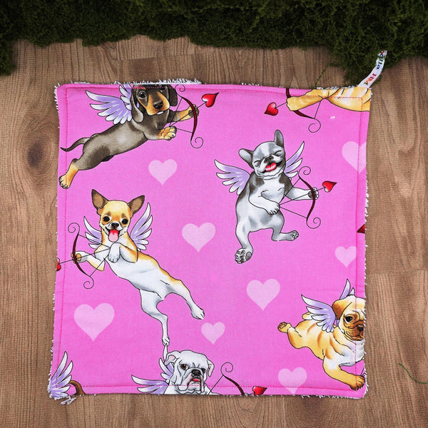 Face Flannel, Towel backed cloth, Wash Cloth, UnPaper Towel, Face Wipe, Makeup Remover, Eco Friendly, Plastic Free - Cupid Pups Dog