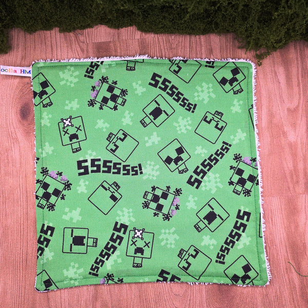 Face Flannel, Towel backed cloth, Wash Cloth, UnPaper Towel, Face Wipe, Makeup Remover, Eco Friendly, Plastic Free - Green Blocks