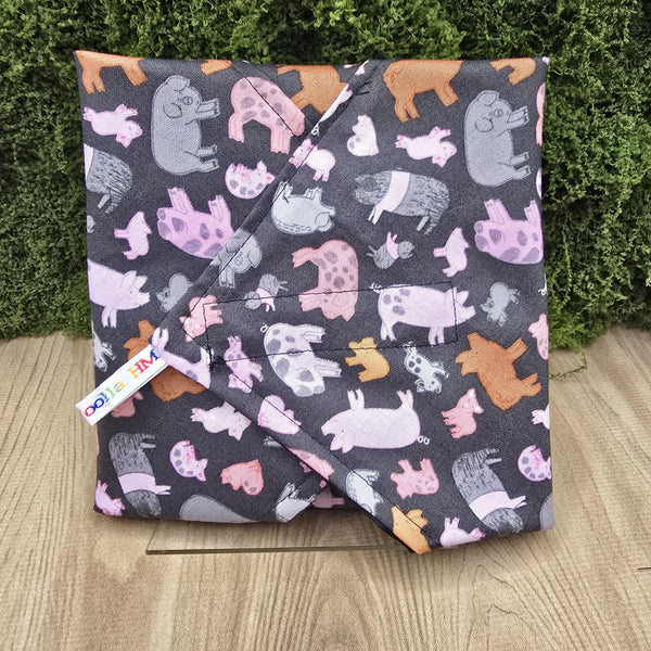 Reusable Sandwich Wrap, Wax Wrap Alternative Vegan Sustainable Sandwiches -Eco Zero Waste Hook & Loop Fastener - Pig Herds