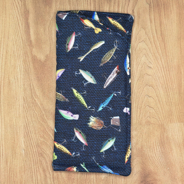 Handmade Cotton Glasses Case, Padded Eyewear Sleeve for Spectacles or Sunglasses, Eco-Friendly Gift, Soft Eyeglass Pouch Fishing Lure