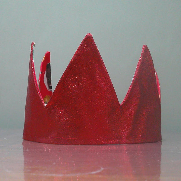 Red Scotty Dogs With Red Glitter Fabric Christmas Crown Reversible Adjustable 1 Size Fit All Party Hat Birthday  Zero Waste
