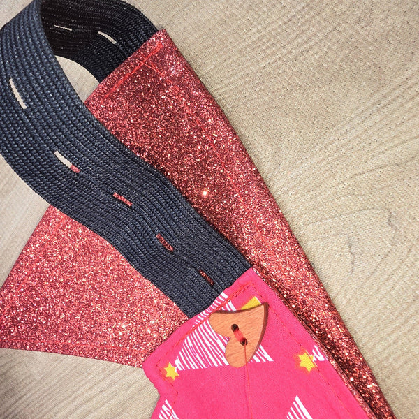 Red Trees With Red Glitter Fabric Christmas Crown Reversible Adjustable 1 Size Fit All Party Hat Birthday  Zero Waste